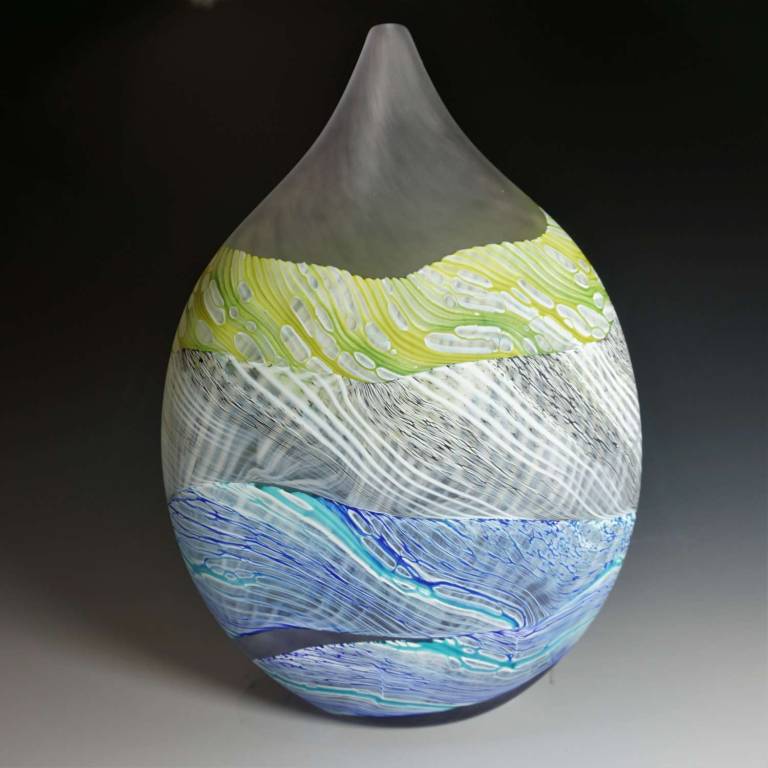 Medium Teardrop Vase Sea Shore Grey Skies