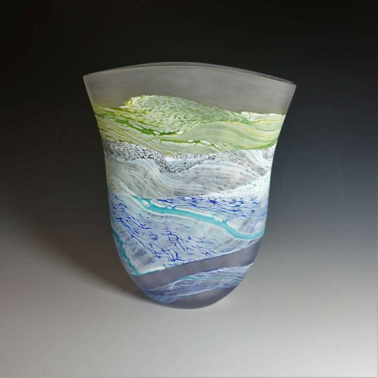 Small Flat Vase Sea Shore Grey Skies