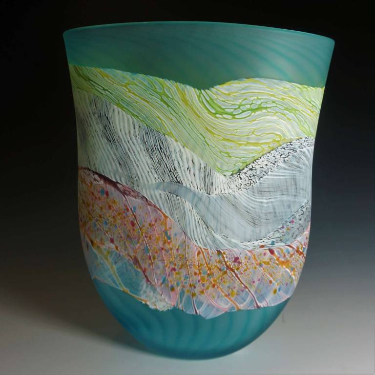 Medium Flat Vase Sea Shore Flint