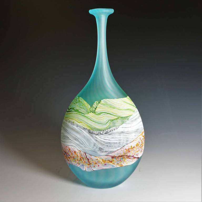Small Flattened Flask Sea Shore - Flint
