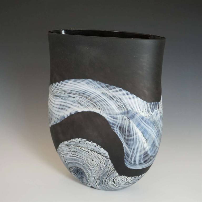 Medium Flat Vase Monochrome
