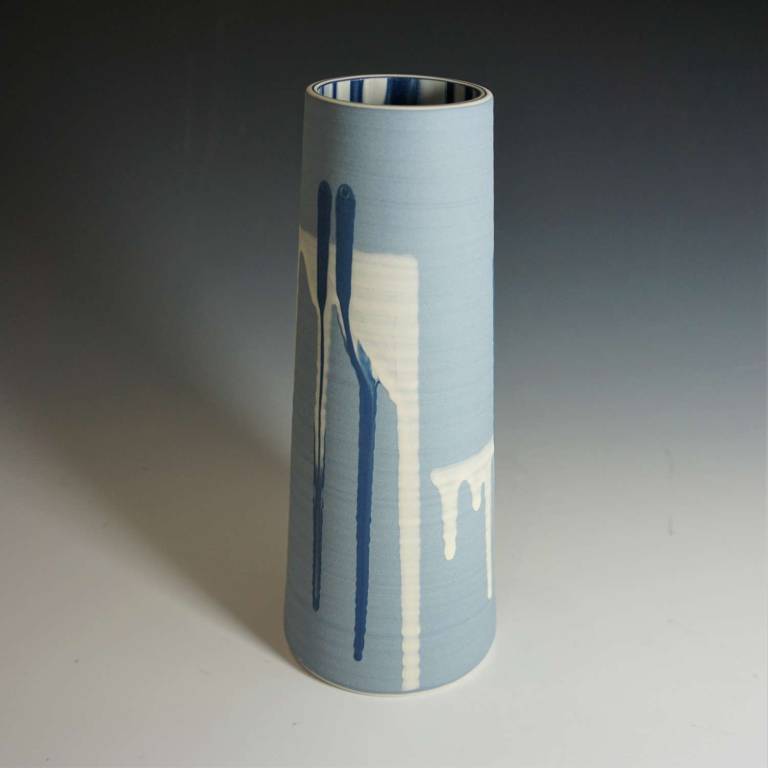 Medium Waterfall Stem Vase Pale Blue