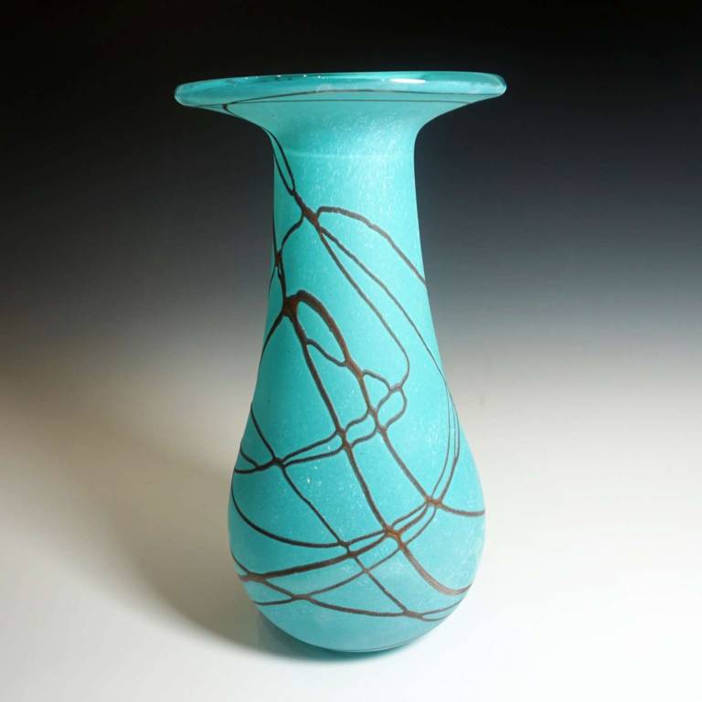 Medium Aqua Flower Vase