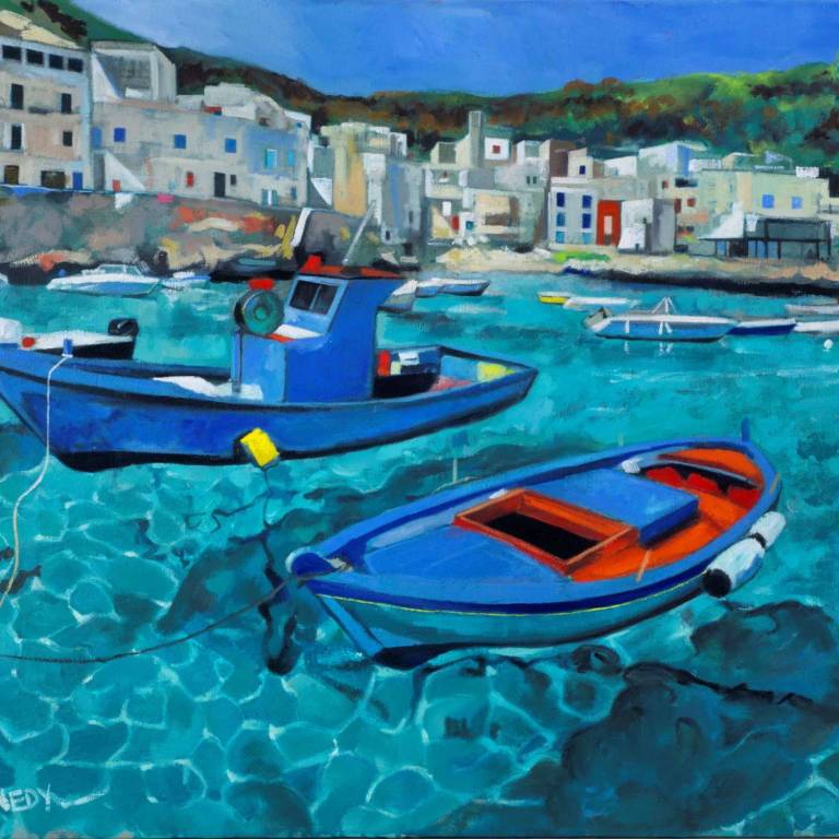 Summertime Serenity (Sicily Blue Boats)