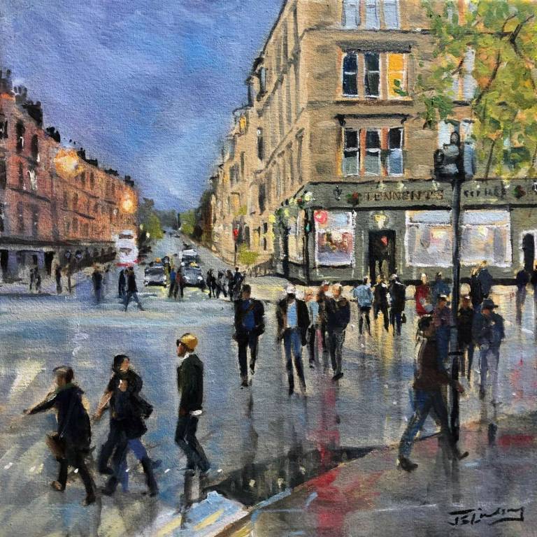 Evening Falls, the Crossroads on Byres Road