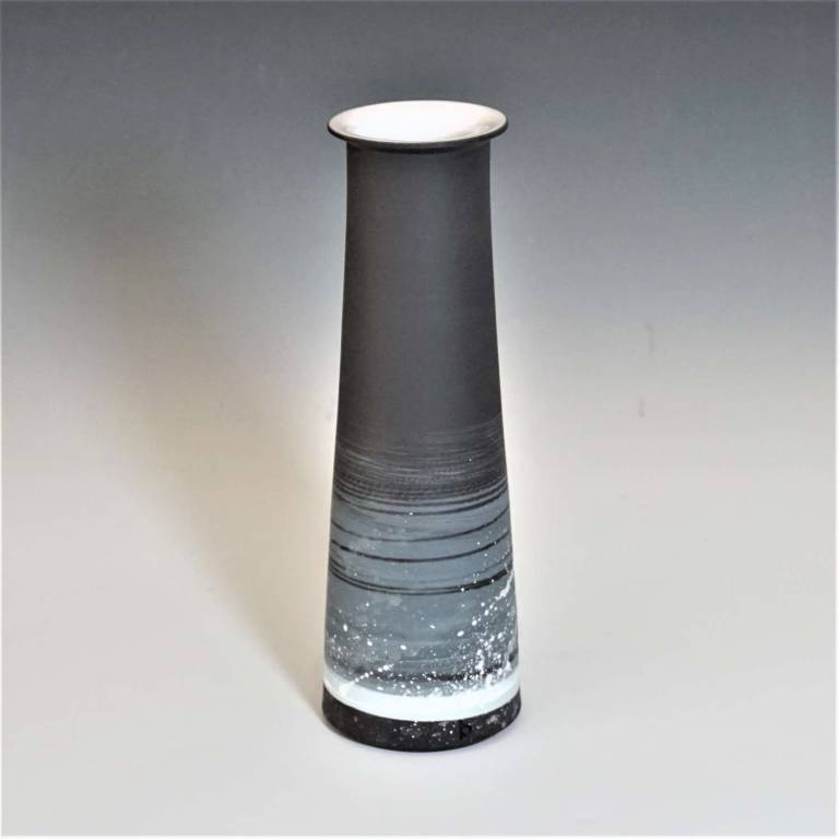 Black Porcelain Flared Neck Bud Vase
