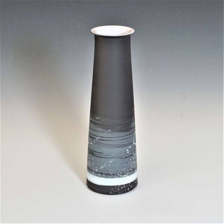 Black Porcelain Flared Neck Bud Vase