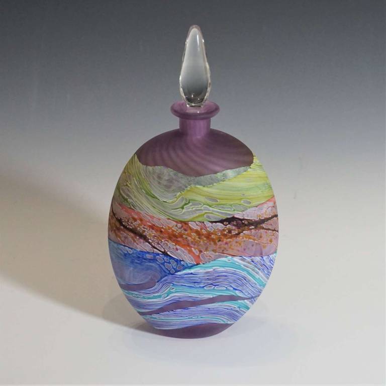Flat Stoppered Amethyst Bottle