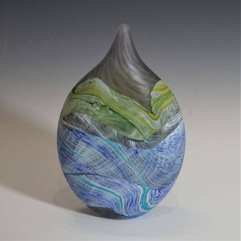 Small Teardrop Grey Skies Vase